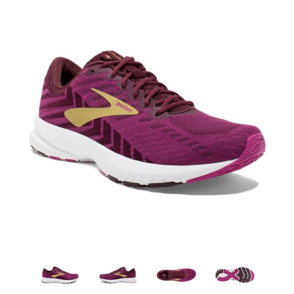 Brooks Launch 6 Women's Running Shoe Aster, Fig, Gold Size 6.5